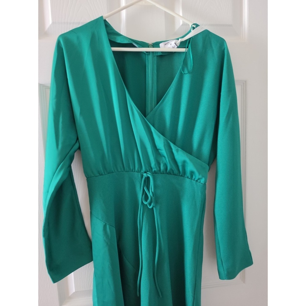 Cushnie For Target Emerald Green Wrap Dress Long-Sleeve - US 6 - Picture 12 of 13